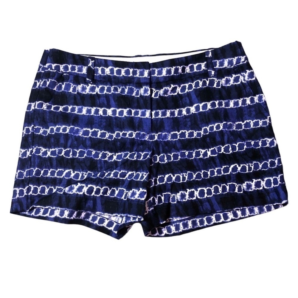 J. Crew Blue/White Print Shorts Sz 4 NWT